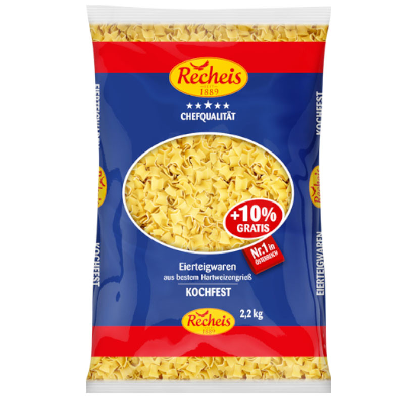 Recheis Fleckerl 2-Ei 2 kg – Perfekte Fleckerl für Aufläufe und Fleckerl-Gerichte