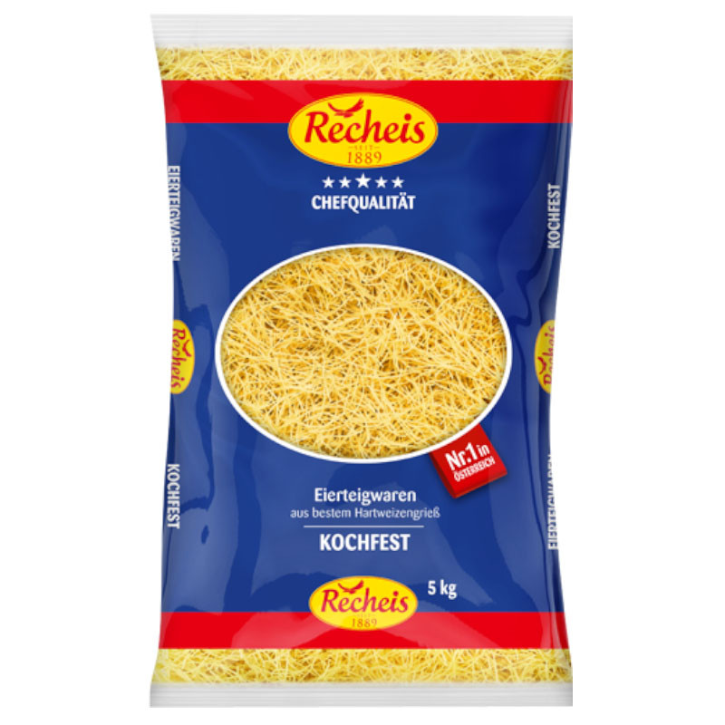 Recheis Suppennudeln 2 Ei 5 kg – Schnell und lecker für Suppen und Eintöpfe