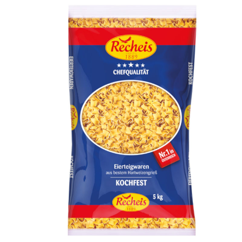 Recheis Fleckerl mittel 2 Ei 5 kg – Mittelgroße Fleckerl für Aufläufe und Fleckerl-Gerichte