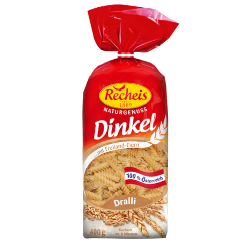 Recheis Dinkel Dralli 400 g – Herzhaftes Dinkel-Pasta-Produkt