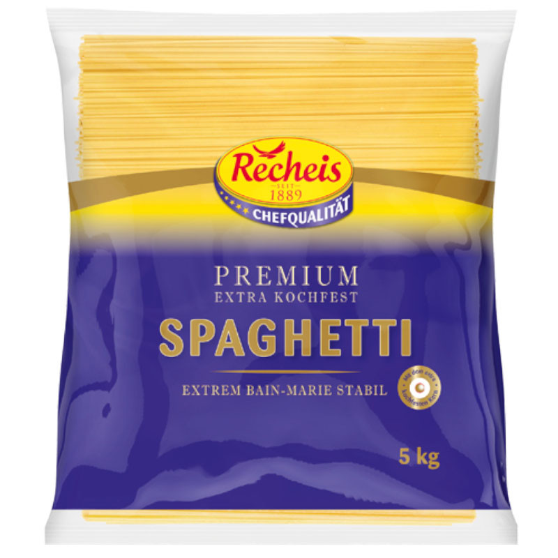 Recheis Premium Spaghetti kochfest 5 kg – Perfekt für klassische Spaghettigerichte und deftige Saucen