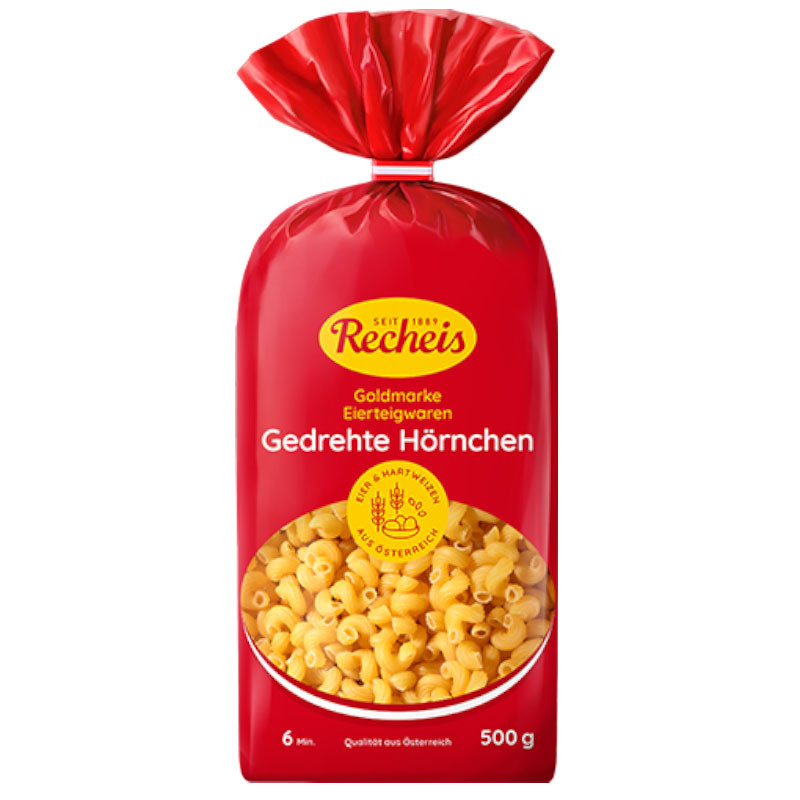 Recheis Goldmarke Hörnchen Gedreht 500 g – Köstliche, gedrehte Pasta