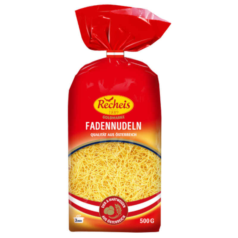 Recheis Goldmarke Fadennudeln 500 g – Schnelle und Vielseitige Nudel für Suppen
