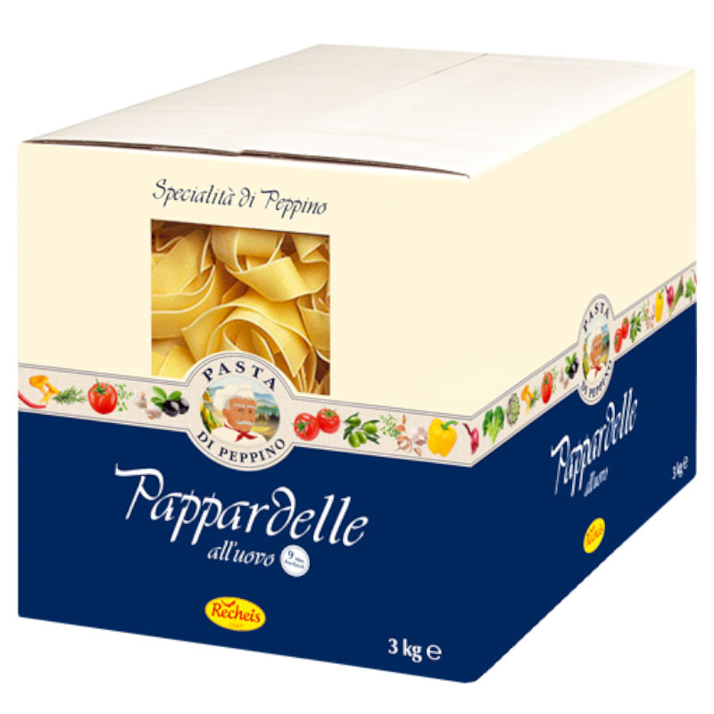 Pasta di Peppino all'uovo Nester Pappardelle 3 kg – Feine Eier-Pappardelle in Nestform