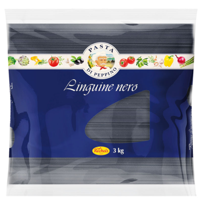 Pasta di Peppino Linguine Nero 3 kg – Exquisite schwarze Linguine aus Tintenfisch-Tinte