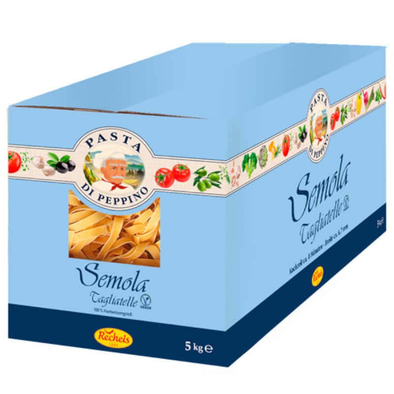 Pasta di Peppino Semola Tagliatelle Gelb 5 kg – Klassische Tagliatelle aus Hartweizengrieß