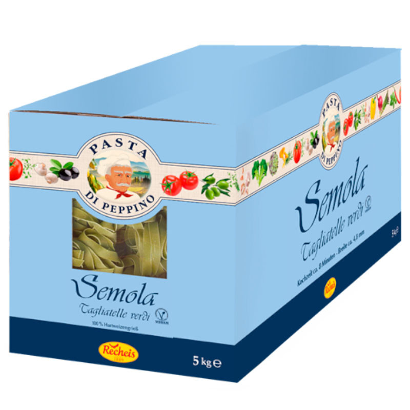 Pasta di Peppino Semola Tagliatelle Verdi 5 kg – Grüne Tagliatelle aus Hartweizengrieß