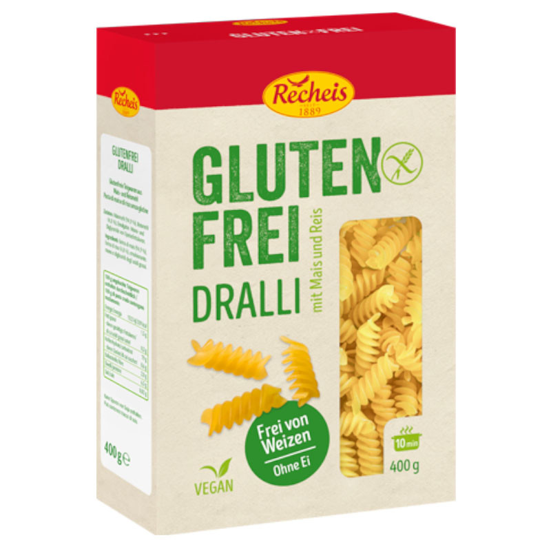 Recheis Glutenfrei Dralli 400 g – Vielseitige glutenfreie Pasta