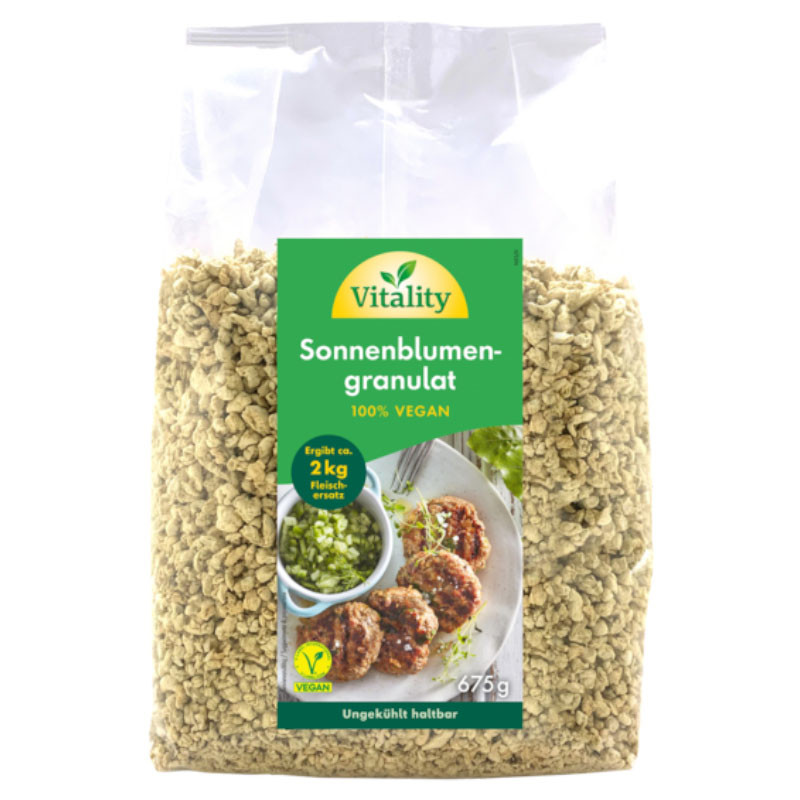 Vitality Sonnenblumengranulat 675 g – Eiweißreicher Fleischersatz für die vegane Küche
