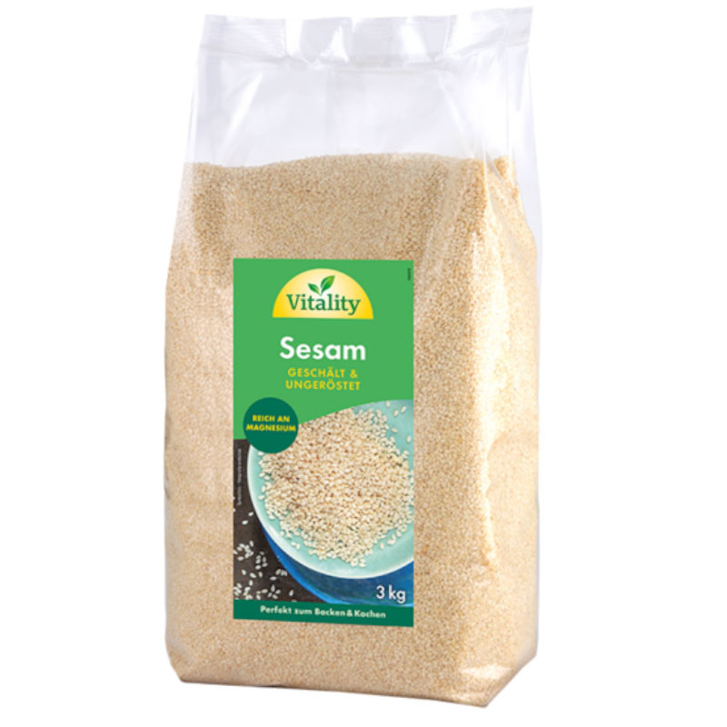 Vitality Sesam geschält 3 kg – Reich an Magnesium und ideal für die Küche
