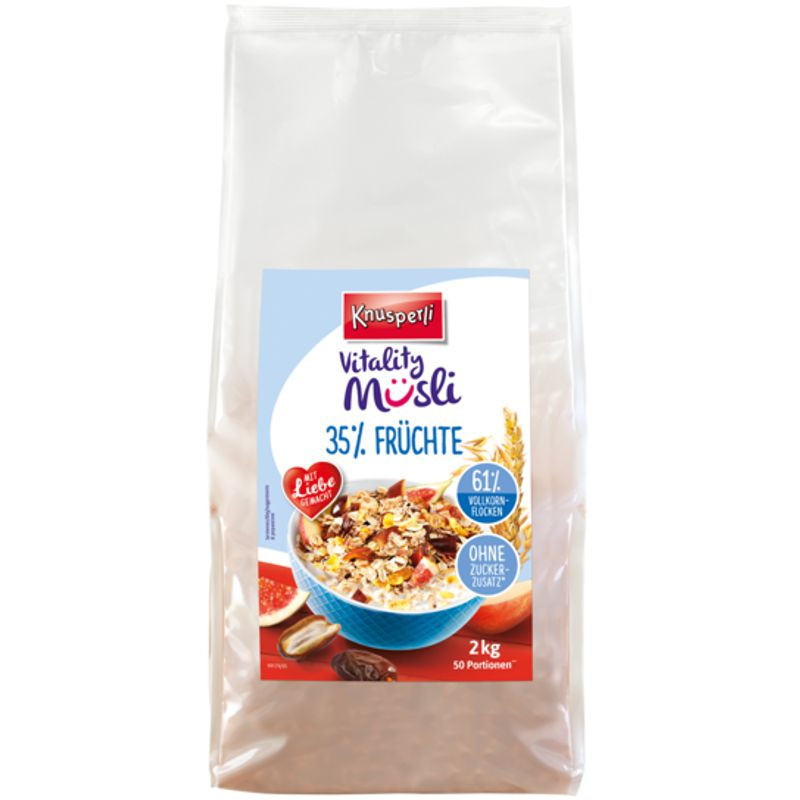 Knusperli Vitality Knusperli Müsli Früchte 2 kg – Der fruchtige Energiekick für den Tag