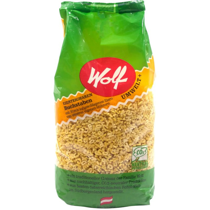 Wolf 2 Ei Buchstaben 1 kg – Kreative Buchstabennudeln für Kindergerichte und Suppen