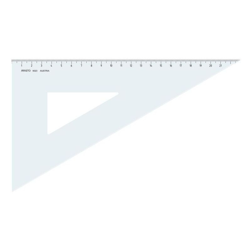 ARISTO Dreieck 60°, Hyp. 26.2cm, glasklar, ohne Facette, Teilung 22.6 cm
