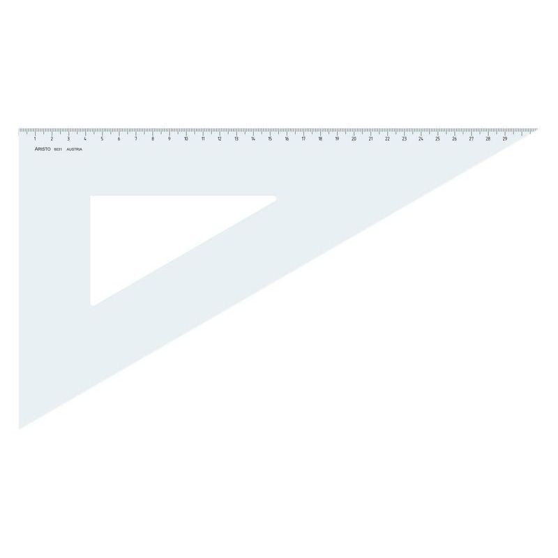 ARISTO Dreieck 60°, Hyp. 36cm, glasklar, ohne Facette, Teilung 31.1 cm