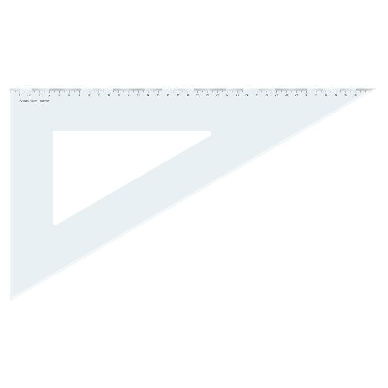ARISTO Dreieck 60°, Hyp. 42.5cm, glasklar, mit Facette, Teilung 38.6 cm