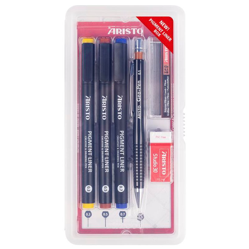 ARISTO Pigmentliner Set, 0.3/0.5/0.7, Minen, Geo-Pen, B030