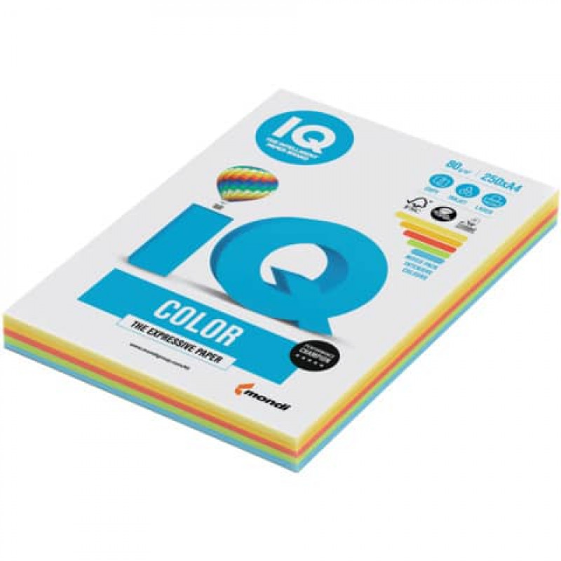 MONDI IQ Kopierpapier A4 80g intensiv sortiert 250 Blatt