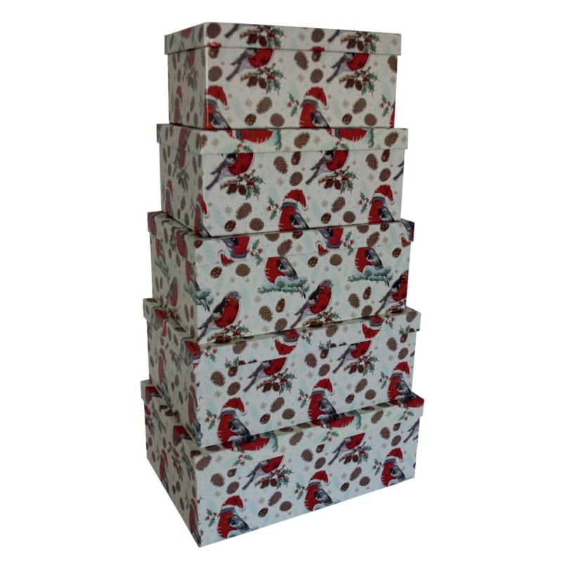 Weihnachten Geschenkkarton Vögel 5tlg