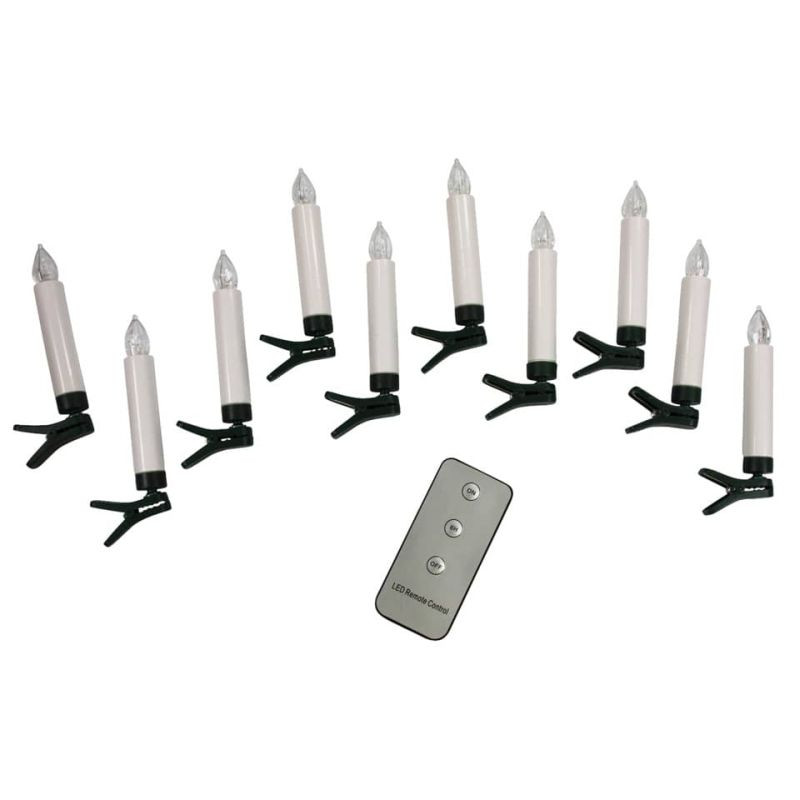 LED Kerze Christbaumkerze weiß 1,5x10,5cm 10 Stück