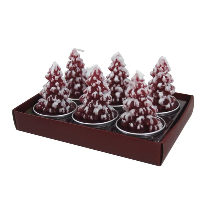 Weihnachten Teelicht Baum rot 6 Stück