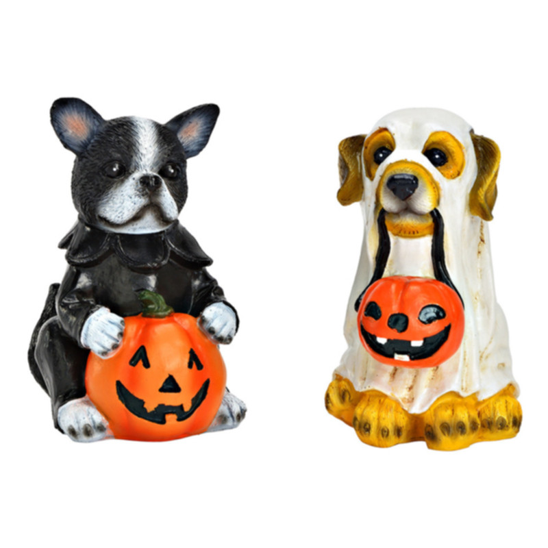 Dekofigur Hund Halloween aus Poly, 2-fach sotiert
