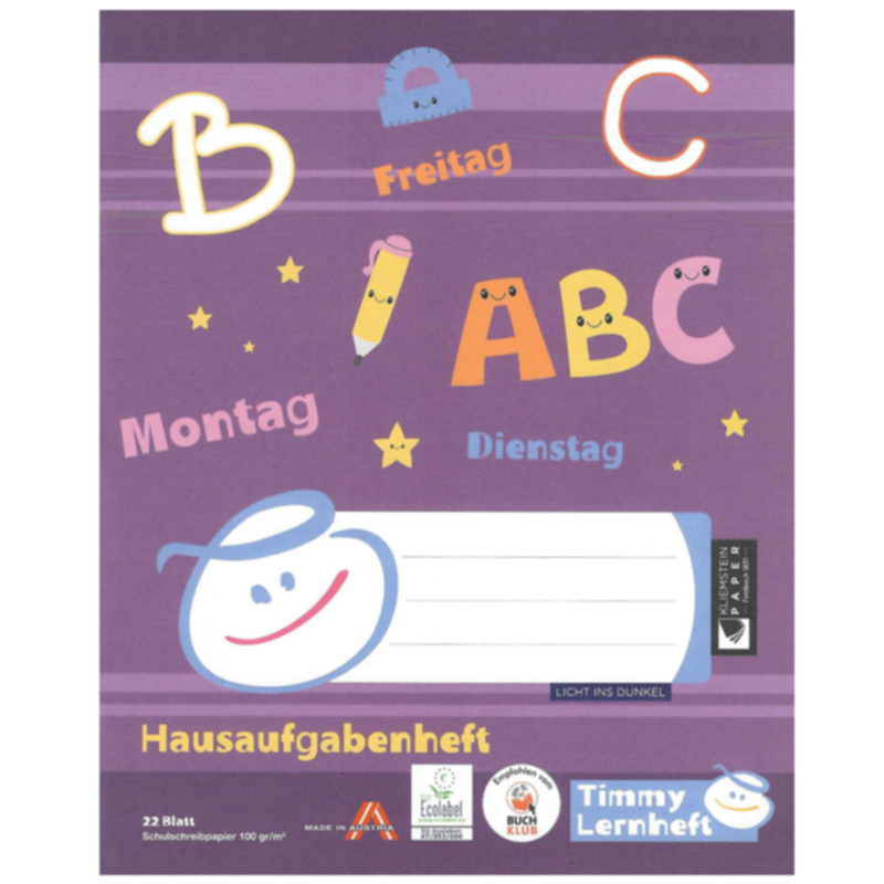Timmy Lernhefte Hausaufgabenheft Lernhilfe für Volksschüler