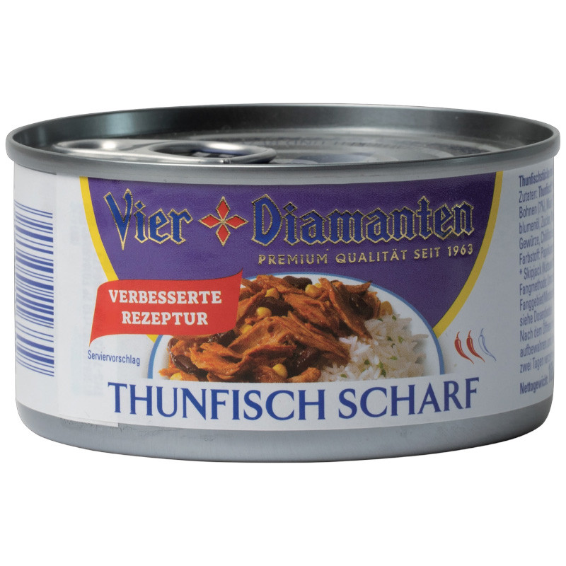 Vier Diamanten Thunfisch scharf 185g