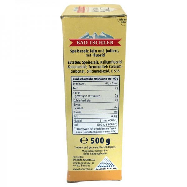 Bad Ischler Kristallsalz mit Flour 500g